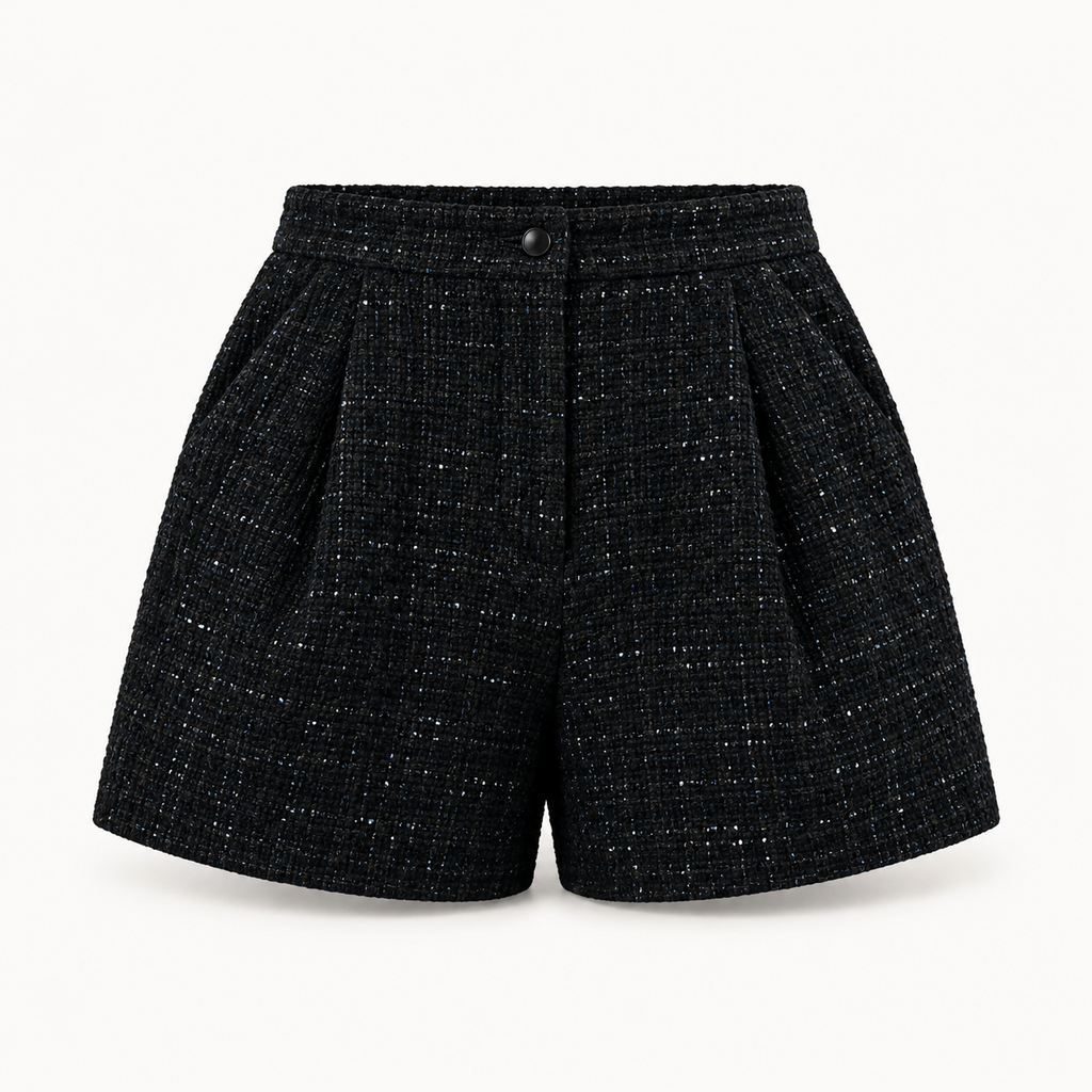 Midnight bouclé shorts