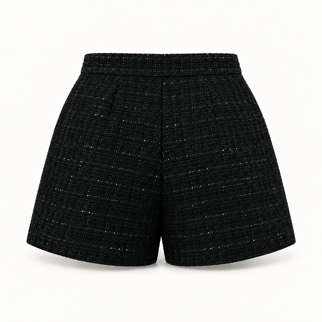 Midnight bouclé shorts